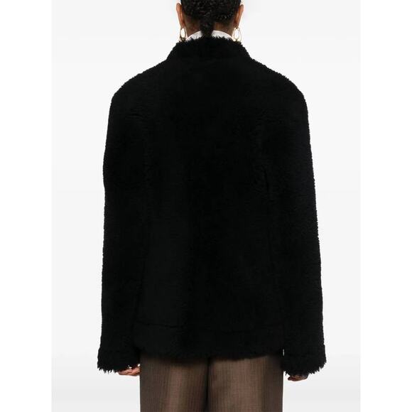 Toteme Cinched Shearling Jacket in Navy IT 36 US 4 - Picture 6 of 8